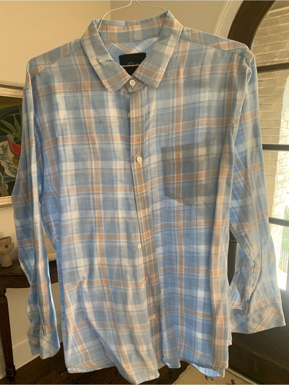 Rails Men's Plaid Button-Down Shirt “Wyatt Faded Strawberry Seaglass”
